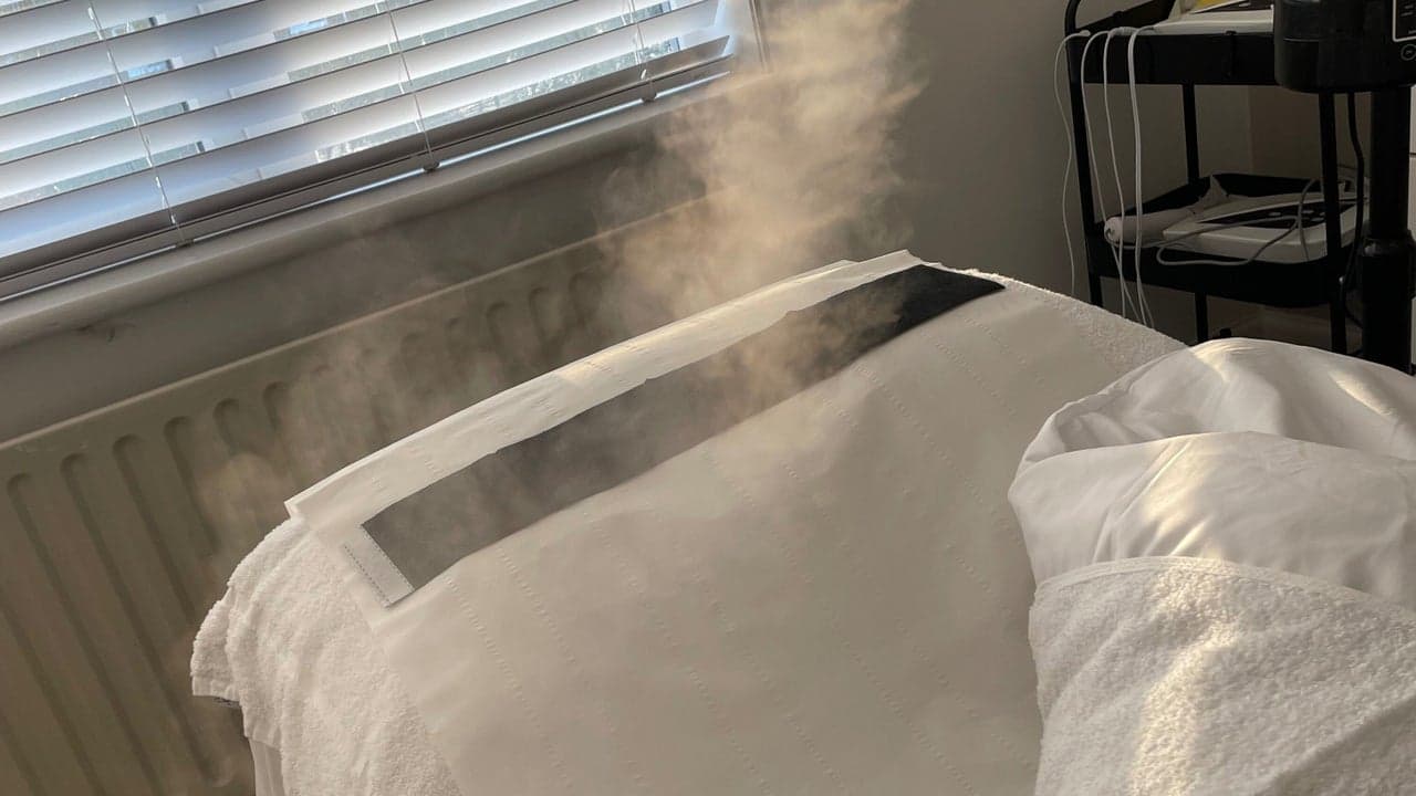 Facial steam and tools laid out at Fresh Faced ahead of a treatment.